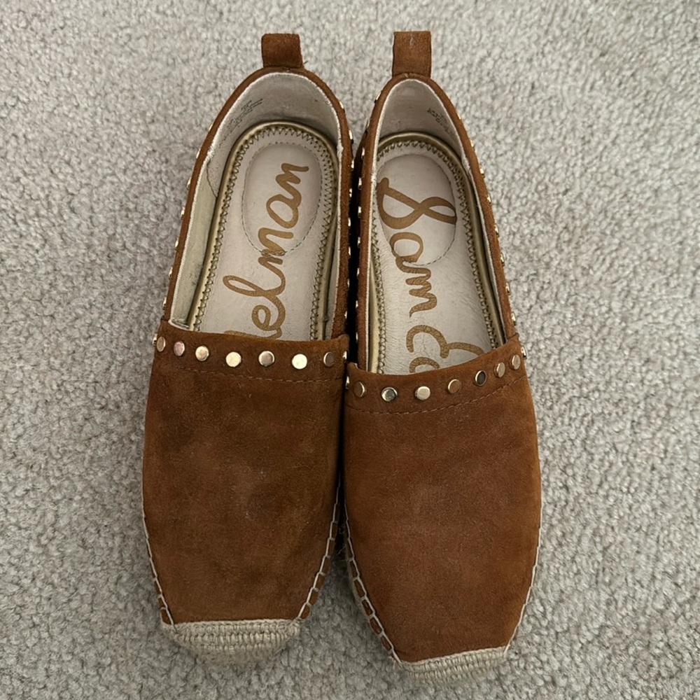 Sam Edelman soft camel suede espadrilles